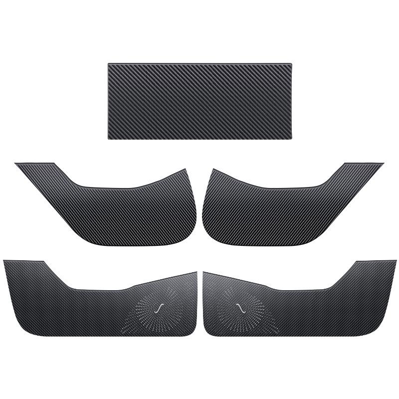 Tesla Model 3/Y Glove Box Kick Mat, Carbon Fiber Texture Door Protector, Interior Accessory.