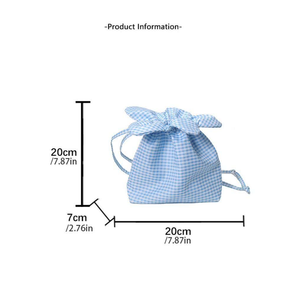 Printing Flower Handbag Korean Style Shoulder Bags Lightweight Plaid Drawstring Bag  Student