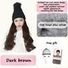 Women's Winter Wig Hat Knitted Hat Long Wave Straight Hair Synthetic Hat Wig