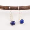 Lapis Lazuli Gemstone 925 Stamped Silver Women's Jewelry Handmade Earrings 1.9" EE-168-25