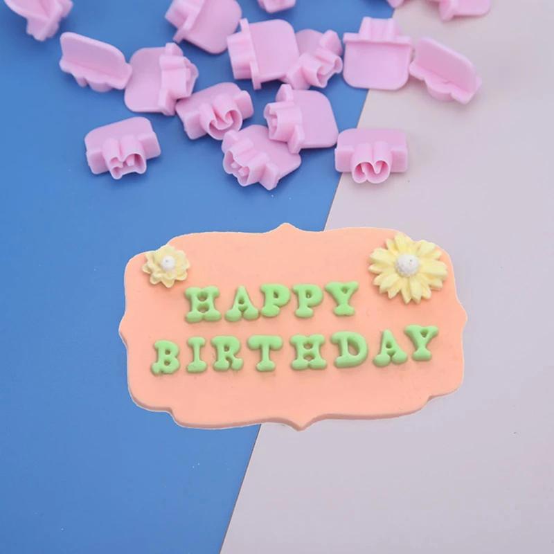 Diy Alphabet Cake Mold Letter Cookies Cutter Words Press Stamp Embossing Mould Plastic Letter Fondant Cake Biscuit Baking Mould