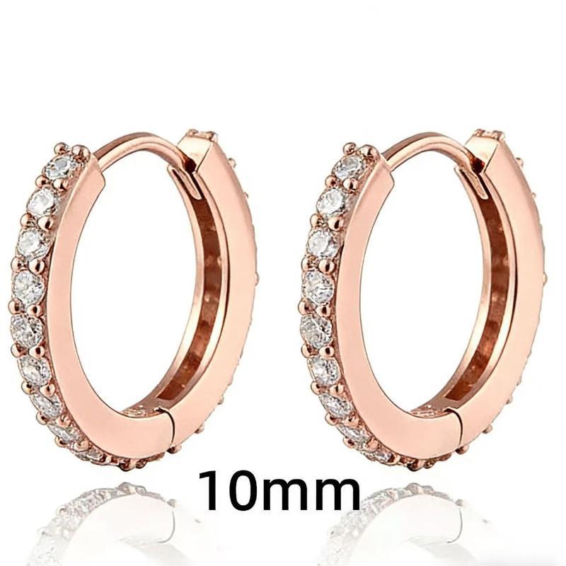 2 Stück/Paar Anlaufgeschützte Metall Zirkonia Creolen Ohrringe Gold Silber Farbe Huggie Knorpel Ohrring Piercing Schmuck
