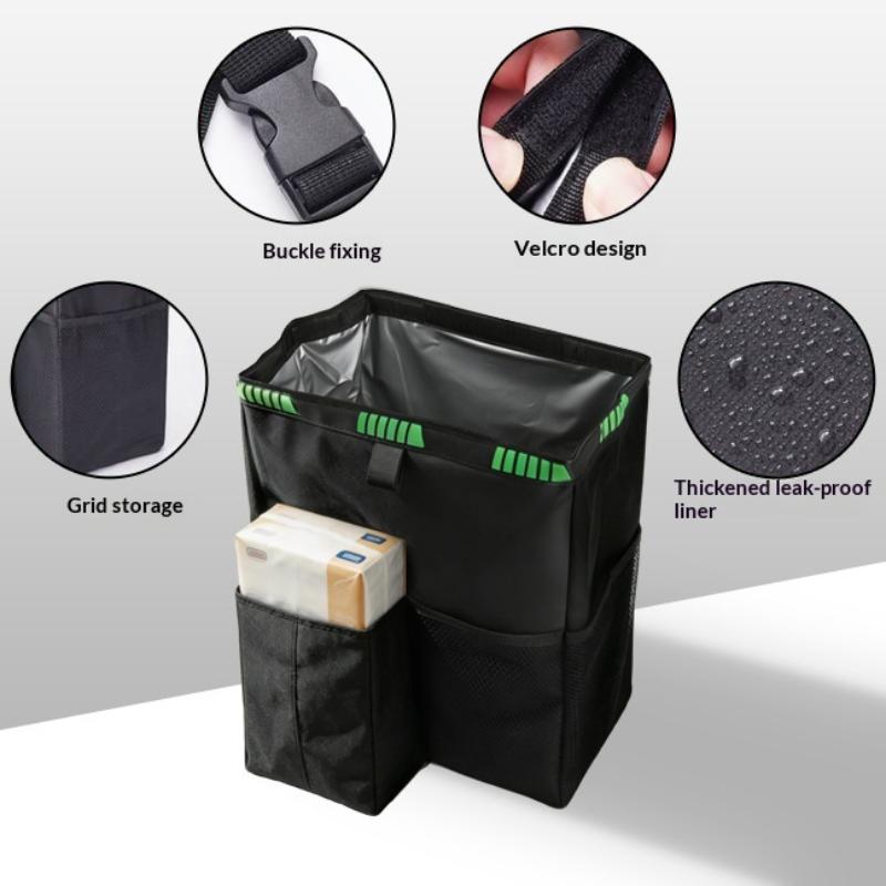 Waterproof Car Trash Can Foldable Large Capacity Hanging Car Trash Bin Rubbish Container Waste Organizer For Car Accessories