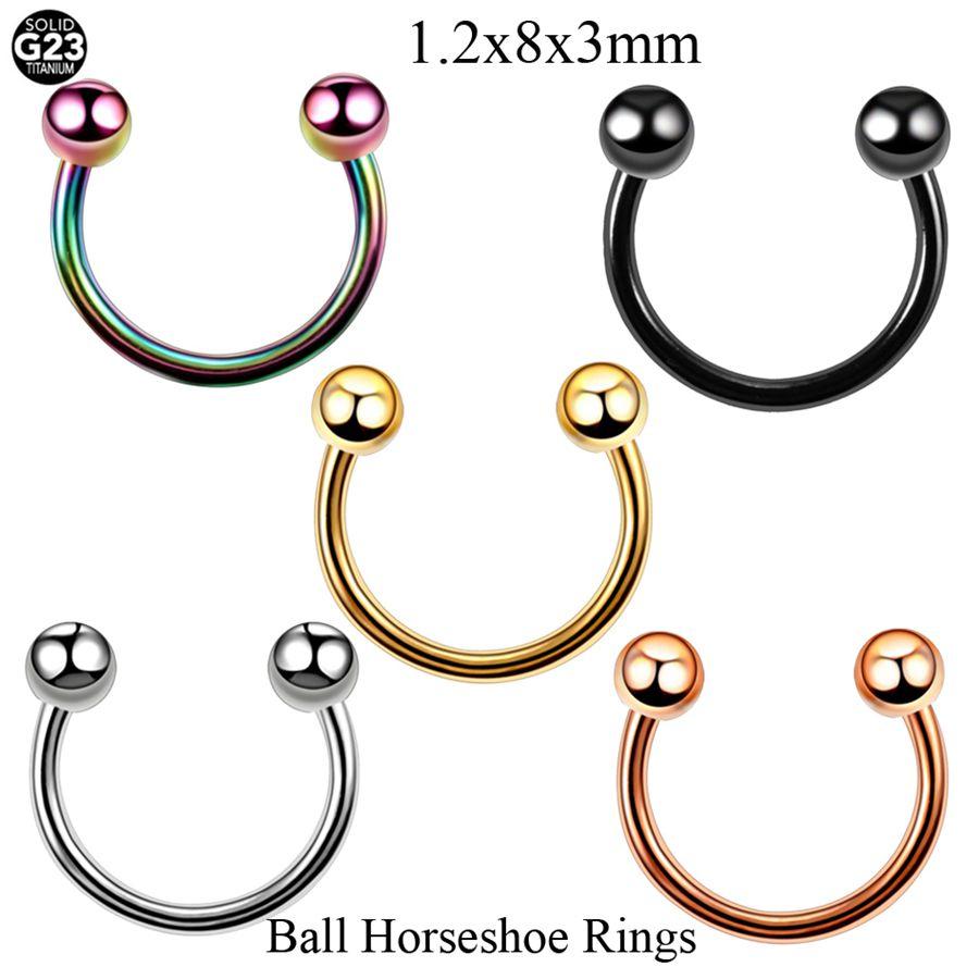 1PC G23 Titanium Nose Lip Ear Cartilage Tragus Piercing Eyebrow Horseshoe Rings Piercing Captive Bead Ring Sexy Piercing Jewelry