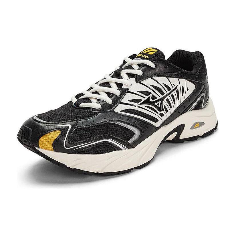 Mizuno Fiyi 2K Retro Mesh Breathable Thick Sole Shock Absorption Non-Slip Low-Top Running Shoes Unisex Sneaker Black White D1GH223712
