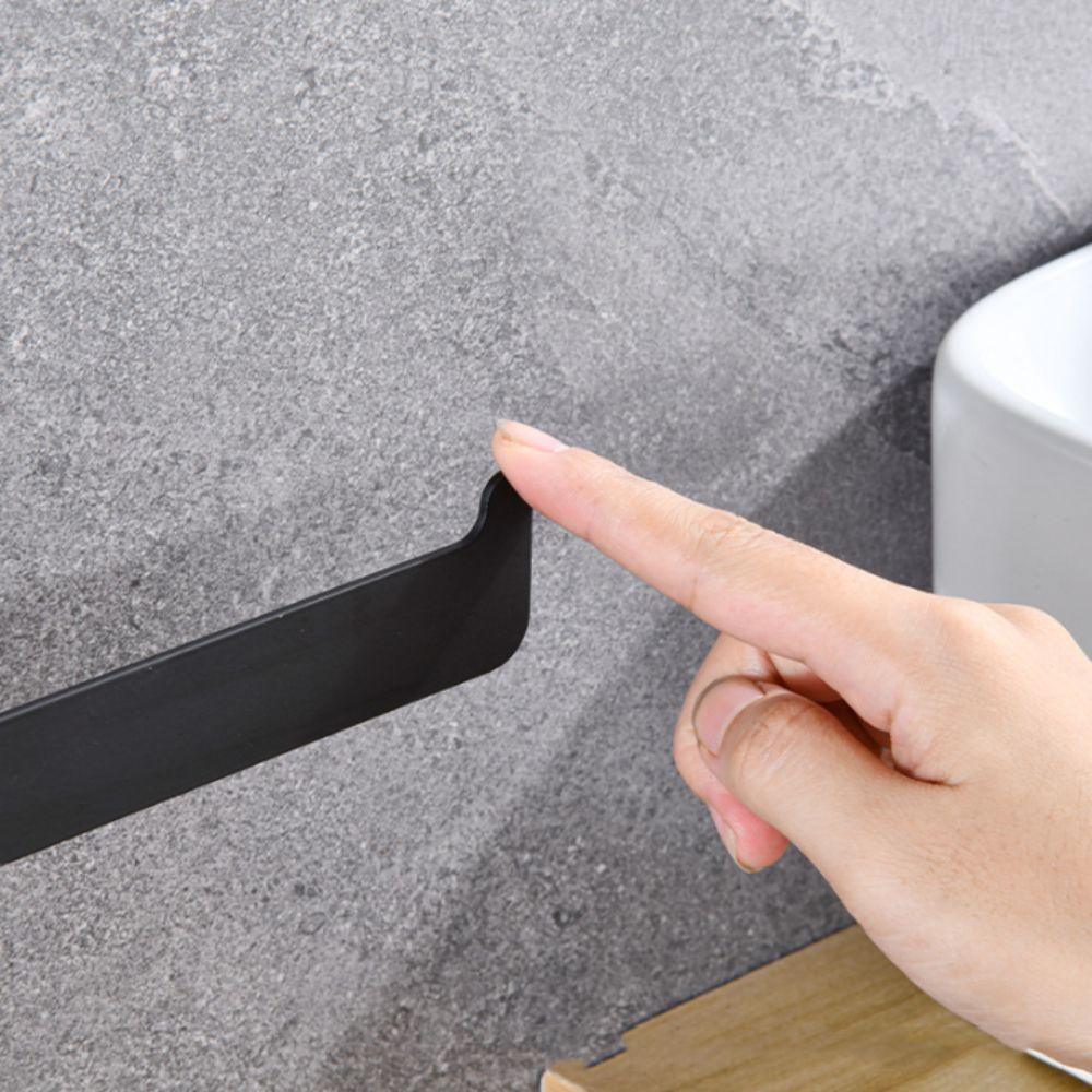 Self Adhesive Bathroom Rack Black Finish Towel Rail Hardware Set Towel Hanger  Bathroom Use