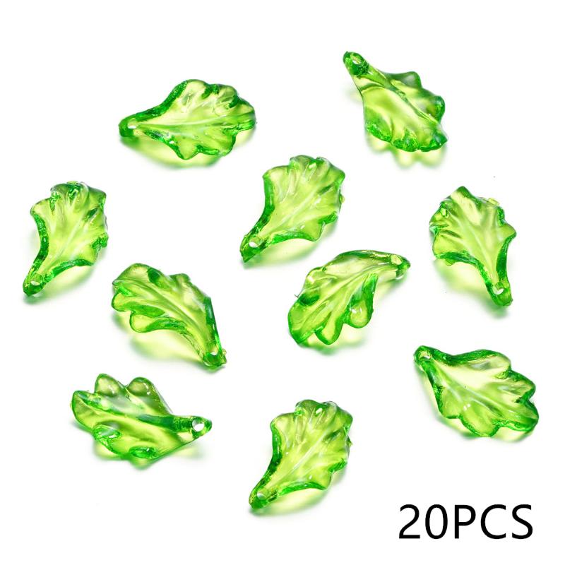 10-100Pcs Green Acrylic Leaf Charms Leaves Beads Pendants For Diy Necklace Bracelet Earrings Jewelry Making Handmade Crafts