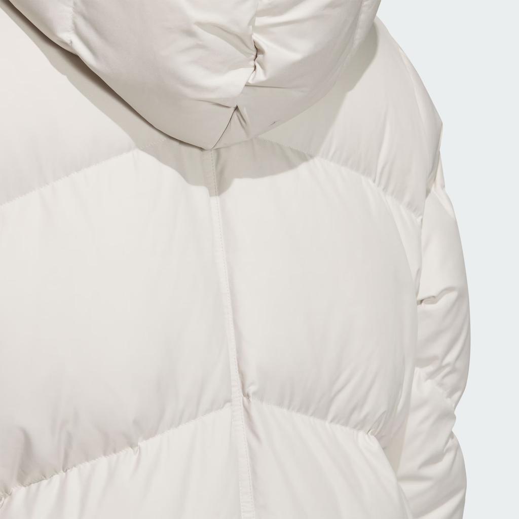 Adidas Originals Three Stripes Series Warm Comfortable Casual Solid Color Long Sleeve Down Jacket Women Outerwear White JD3785