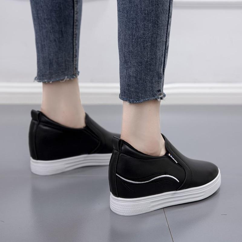 Slip On Shoes For Women Female Footwear Clogs Platform Loafers With Fur Autumn Increas Height All-Match Modis Casual Sneaker Rou