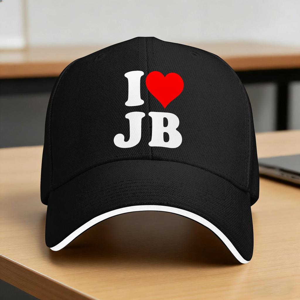 I Love Jb Heart Baseball Cap Outdoor Sports Dropshipping Hip Hop Hats Couple Women Street Style Custom Diy Baseball Caps