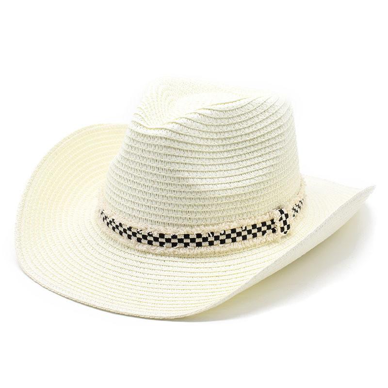 Summer Straw Hat For Men And Women With Wide Brim Sunshade For Outdoor Travel