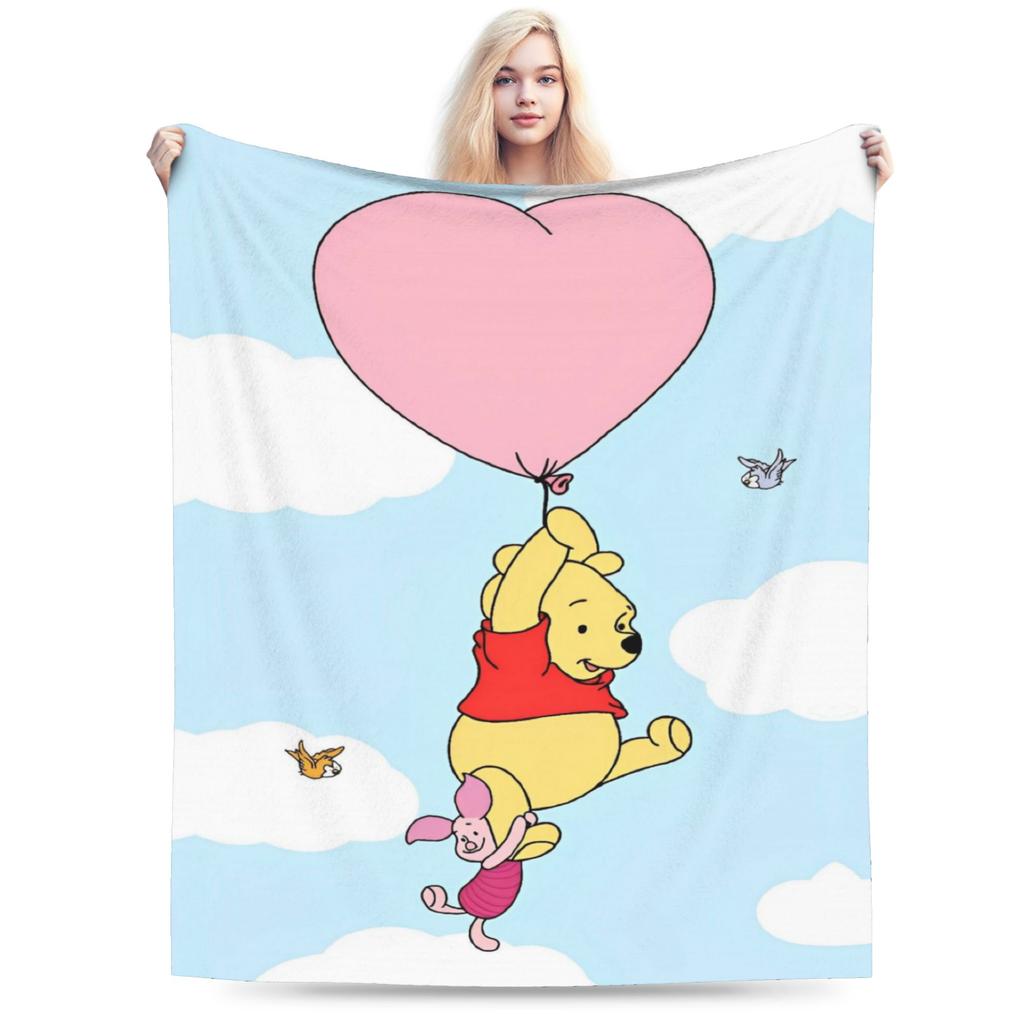 Winnie the Pooh Blanket Cute Cartoon Flannel Awesome Warm Throw Blankets for Bedding Lounge Spring Autumn