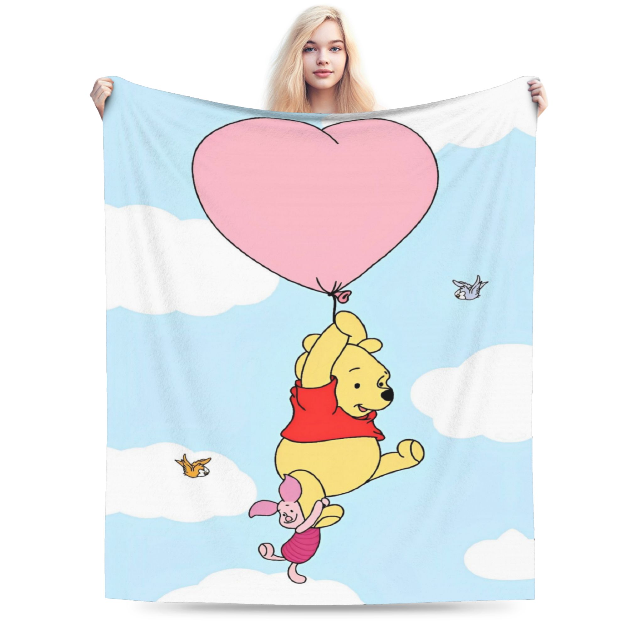 

Winnie the Pooh Blanket Cute Cartoon Flannel Awesome Warm Throw Blankets for Bedding Lounge Spring Autumn 200x150cm 80x60in