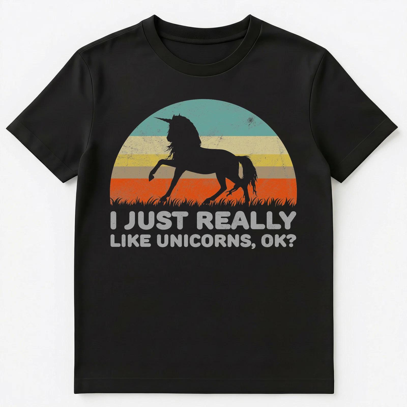 Funny I Just Really Like Unicorns Ok T Shirt Unisex T-Shirt XL