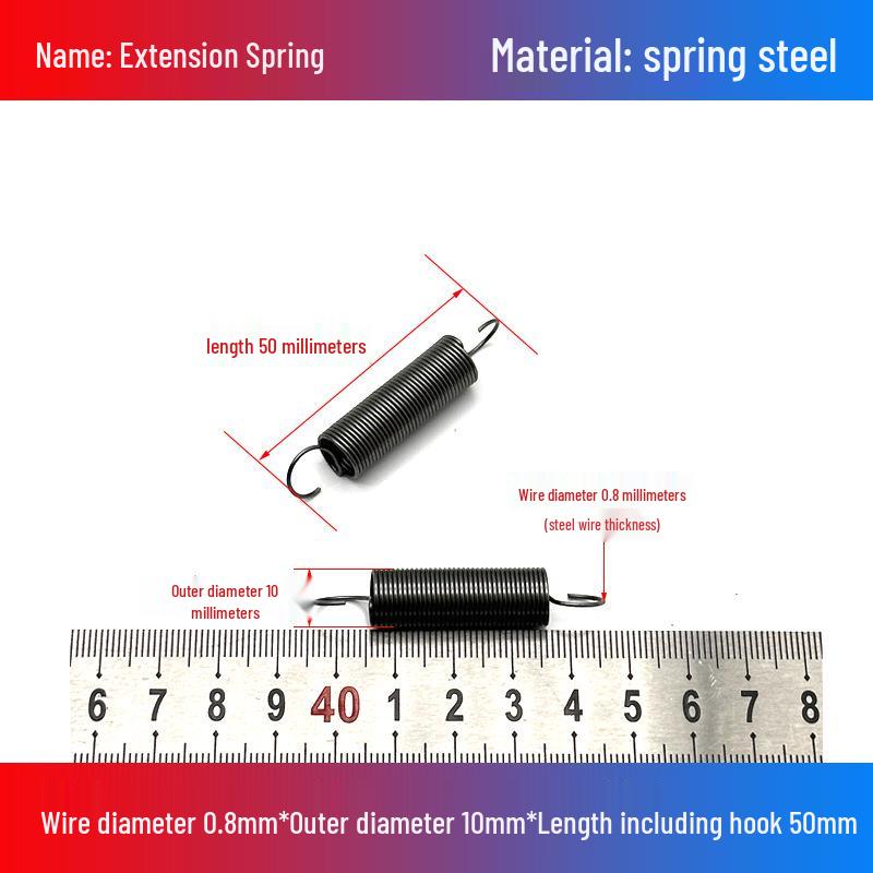 0.8mm Yellow Extension Spring with Hooks - Stapler Rebound Force 