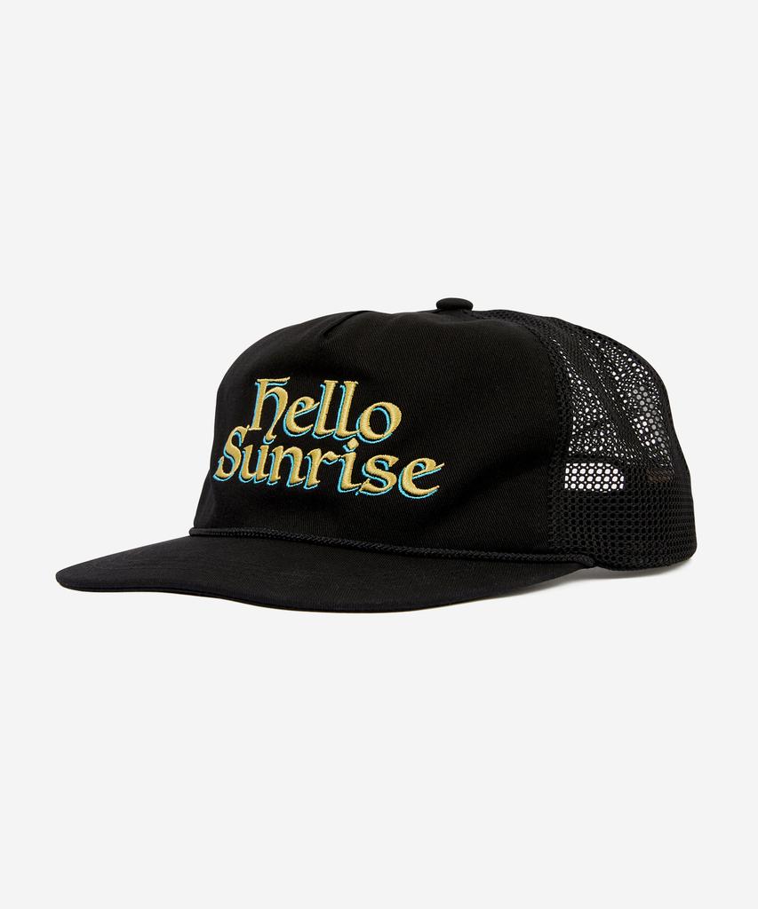 HELLO SUNRISE Heritage Logo Relaxed Fit 5P Cap_Black