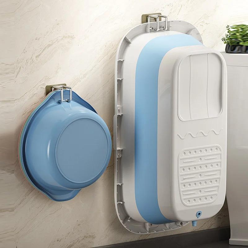 1/2Pcs Stainless Steel Washbasin Hook Multifunction Punch-free Kitchen Bathroom Rack Basin Storage Rack Towel Hanging Holder