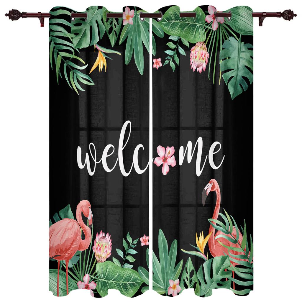 Tier Papagei Tropische Pflanze Grünes Blatt Luxus Heim Vorhänge Heimbedarf Wohnzimmer Schlafzimmer Maßgefertigte Vorhänge