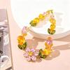 Colorful zircon yellow crystal bracelet, large flower, heavy industry, girl's bracelet, light luxury and high-end feeling