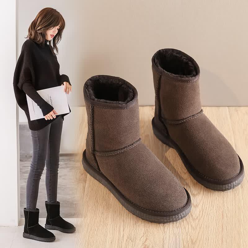ZHR Women s Suede Plush Lined Snow Boots EU 39 кофейный