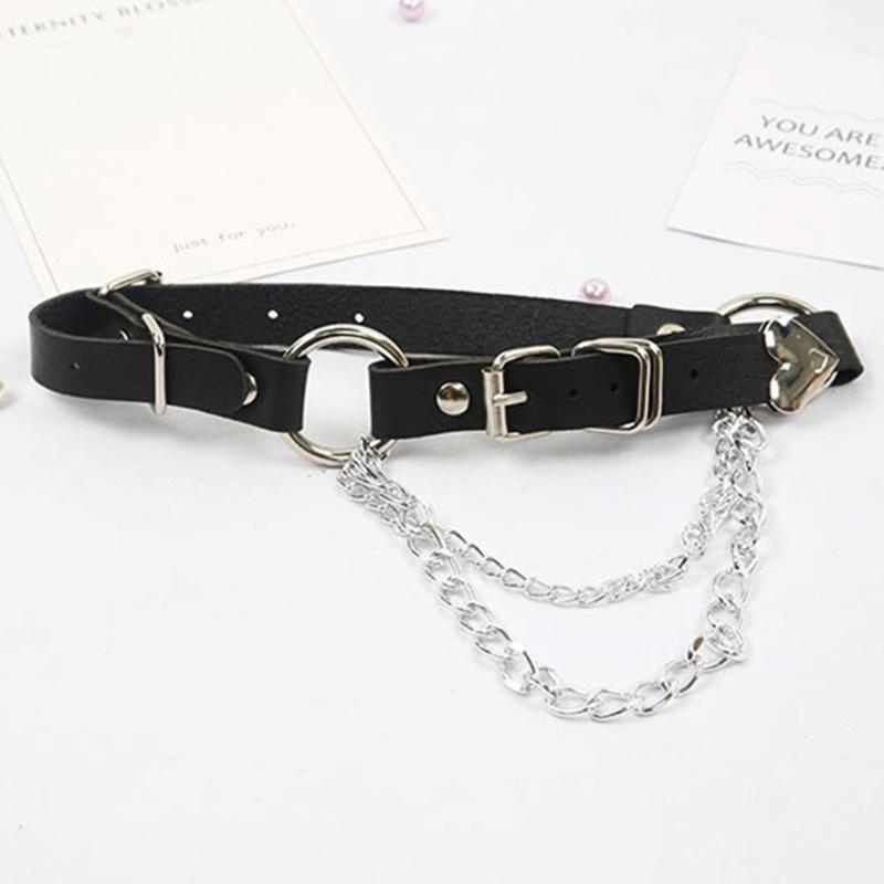 Punk Leather Waist Chain Belt Layered Ring Belly Chains Dance Body Accessories for Women and Girls