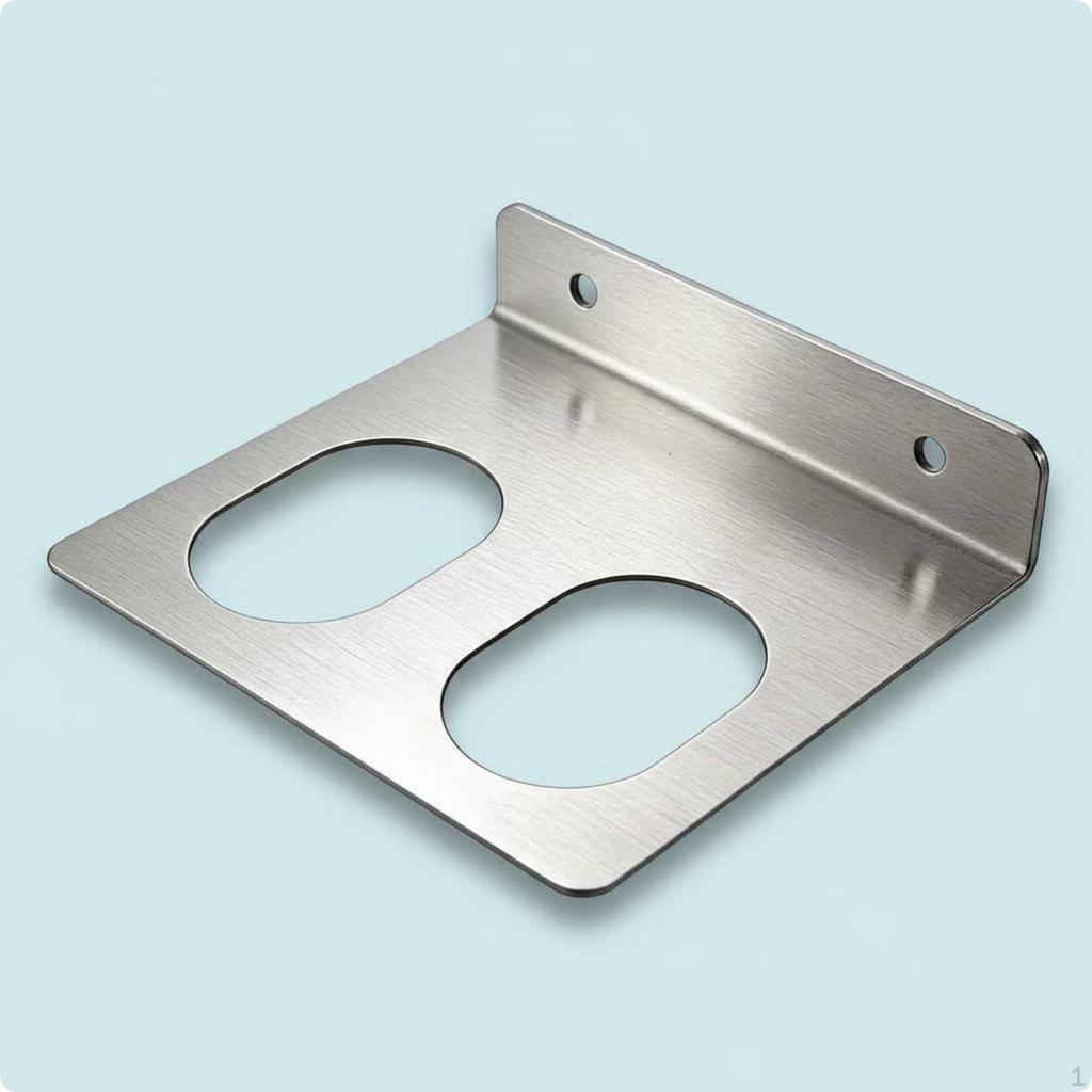 Wall Mounted Holder Brushed Finish Stainless Steel Rack Space Saving Garage Tool Organizer