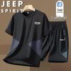 JEEP SPIRIT Men's Ice Silk T-shirt & Shorts Set