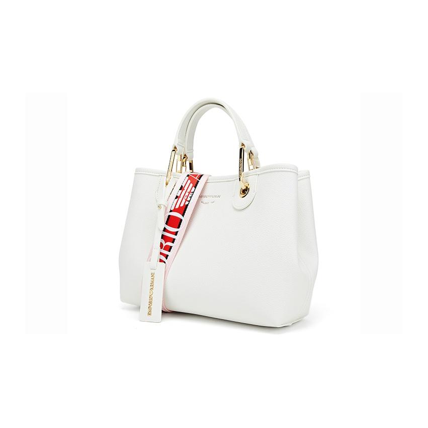 Emporio Armani Minimalist European And American Fashion PU Tote Shoulder Bag Women bags White Y3D166-YFO5B-85219