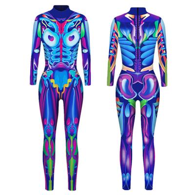 Halloween Women Sexy Skull Jumpsuits Cosplay Costume