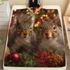Two Squirrels,pattern Flannel Blanket, High Quality Comfortable for All Seasons, Home Decor, Warmth and Comfort, Perfect for Gifts.