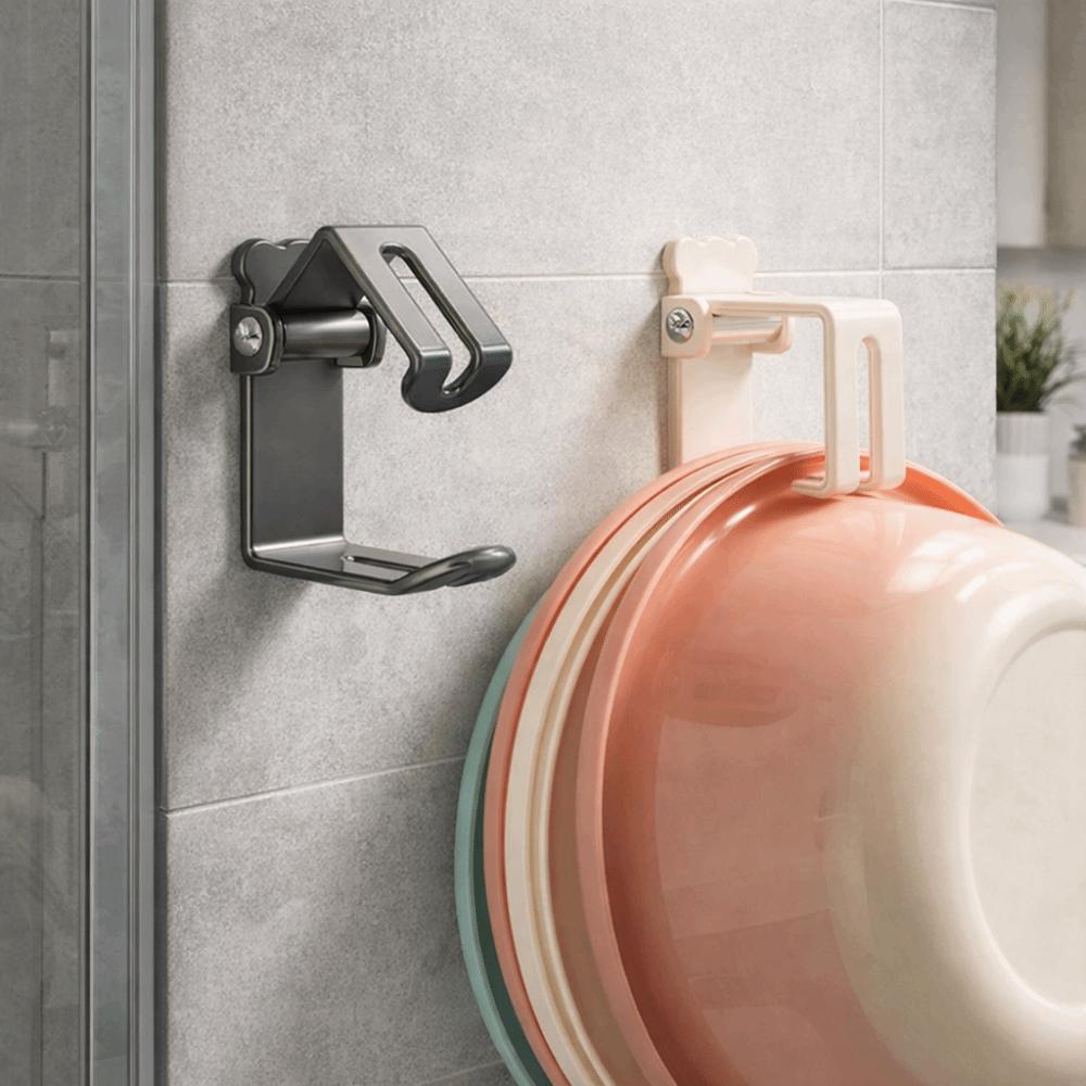 2 Pieces Wall Mounted Basin Storage Rack Carbon Steel Wash Basin Holder Bathroom