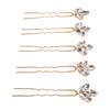 5 Pezzi Oro Bianco Cristallo Fermagli per Capelli Leggeri Clip per Capelli da Sposa Per Matrimonio Sposa