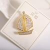 Blucome New Design Sailboat Shape Brooches for Women Men Suit Hijab Pins Daily Fashion