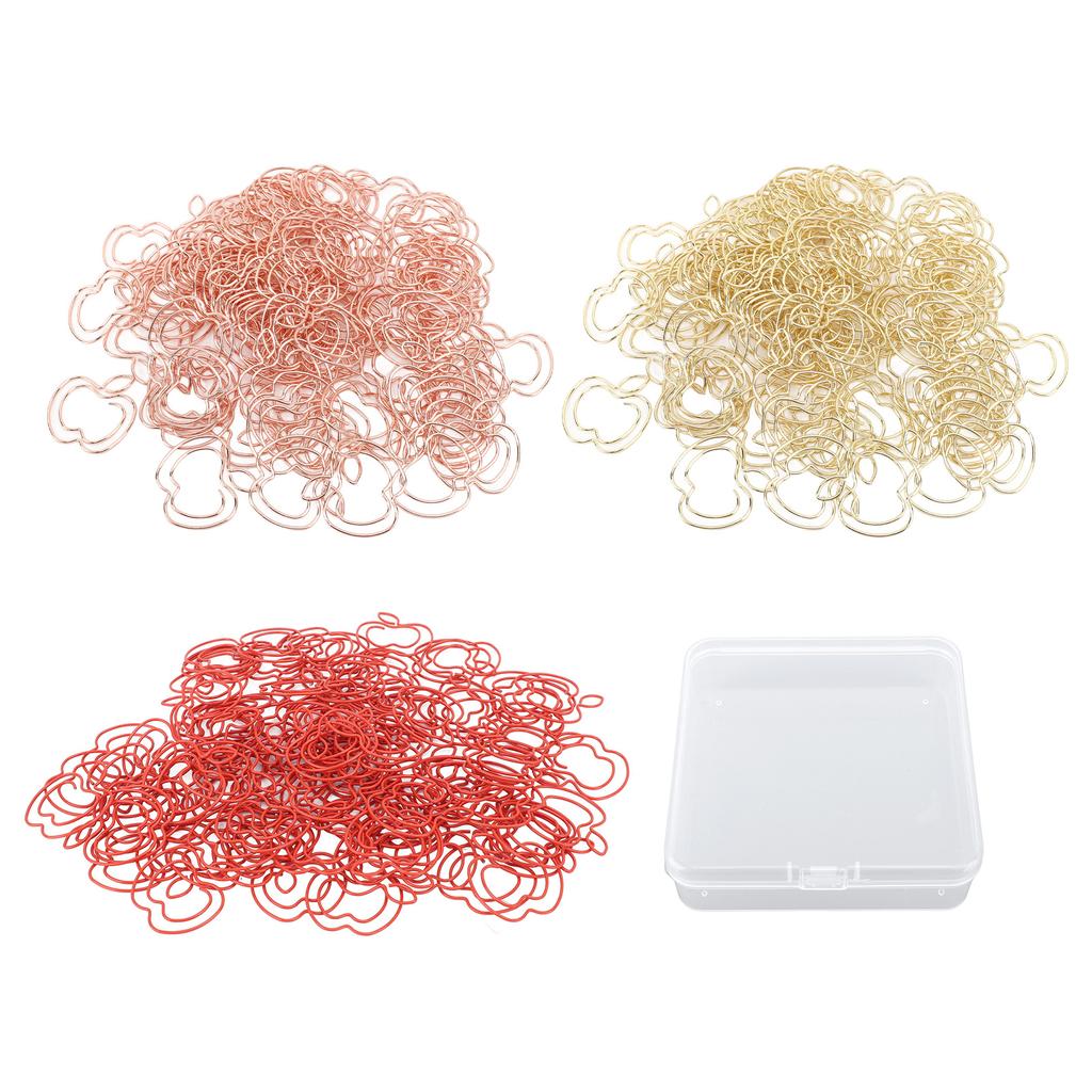 100pcs Fruit Paper Clips Cute Bookmark Pare Clips Portable Funny Small Paper Clips with Transparent 