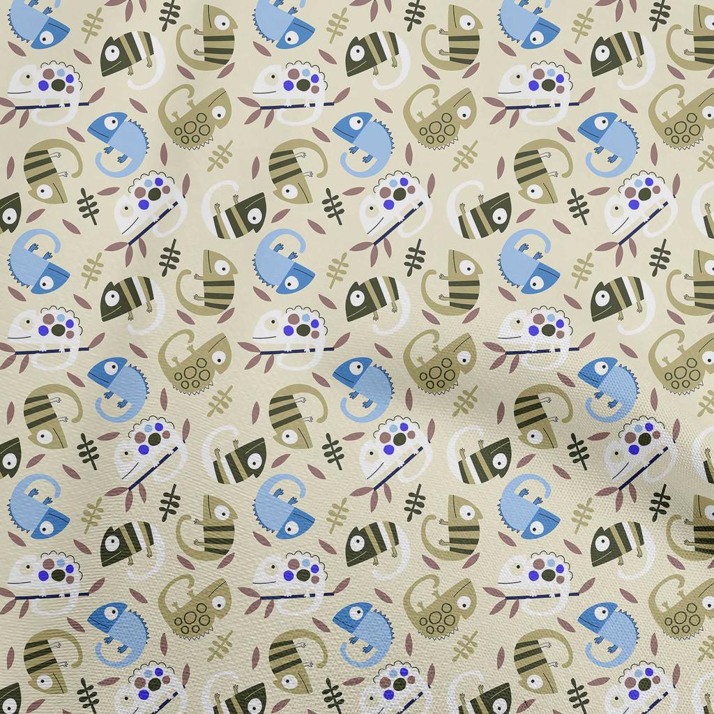 oneOone Cotton Flex Amethyst Fabric Kids Animal Sewing Fabric by The Yard Printed DIY Clothing Sewing Supplies 40 Inch