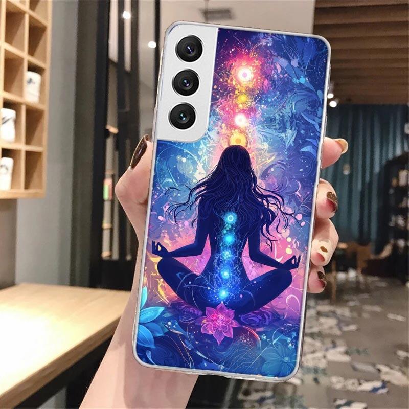 Yoga Chakra Spiritual Energy Universe Soft Phone Case For Samsung Galaxy S24 S25 S23 S22 Ultra S21 Plus S20 FE  S25 Edge S10 + P