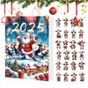 Cow Christmas Calendar 24 Days Cartoon Animal 2D Acrylic Hanging Ornaments Festive Countdown Calendar Christmas Tree Decorations