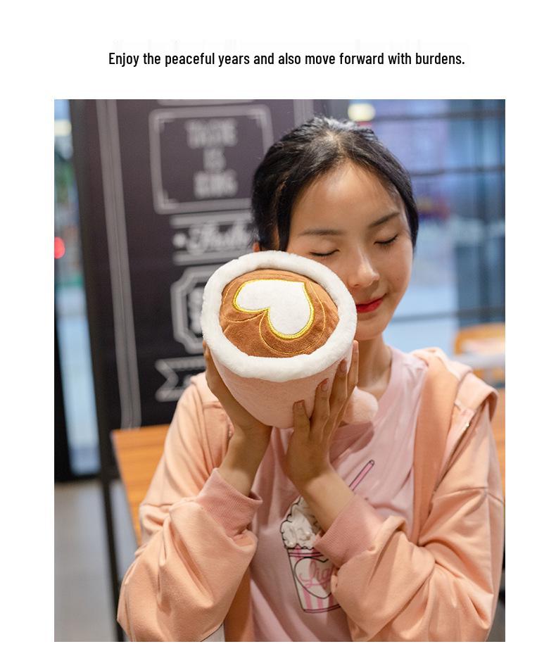 Creative Latte Coffee Cup Plush Toy - Funny Office Gift for Girlfriend's Birthday