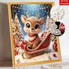 Christmas Pearl Painting Kit Handmade DIY Cute Reindeer Sleigh Home Decoration Painting