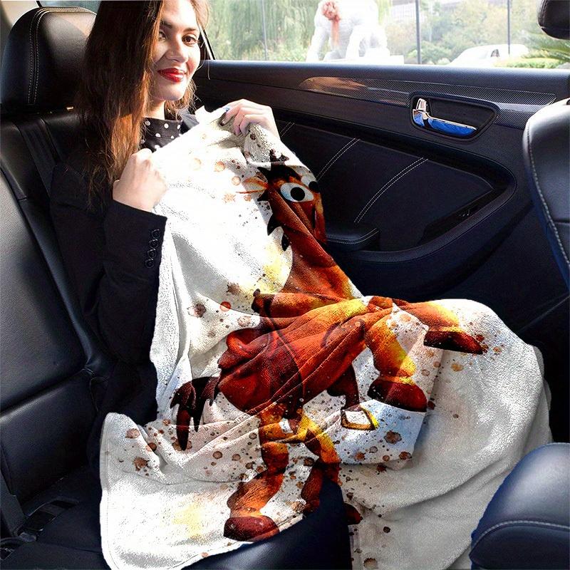 1pc,"Home Decorative Horse Print Blanket Perfect for Sofa, Bedroom, Living Room, Travel , Office Nap