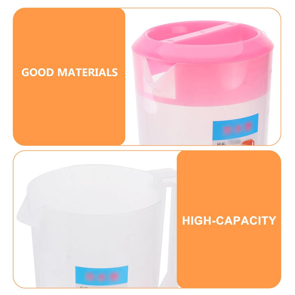 Measuring Cold Water Kettle Plastic Juice Pitcher Heat Resistant Lid Large Capacity Beverage Pot 2500Ml Iced Tea Coffee