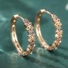 Crystal Zircon Stone Earrings Copper Butterfly Round Earrings Classic Wreath Hoop Earrings  Daily