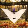 Ghost Decoration for Yard Halloween Hanging Decoration, Cute Flying White with Witch Hat Wind Flowing And Bat Pattern Indoor Outdoor Patio