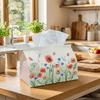 1pc Spring Botanical Tissue Box | Multi-Functional Napkin Dispenser, Two Sizes Available Suitable for Home, Parties, Car Decoration Poppy Daisy Dragon