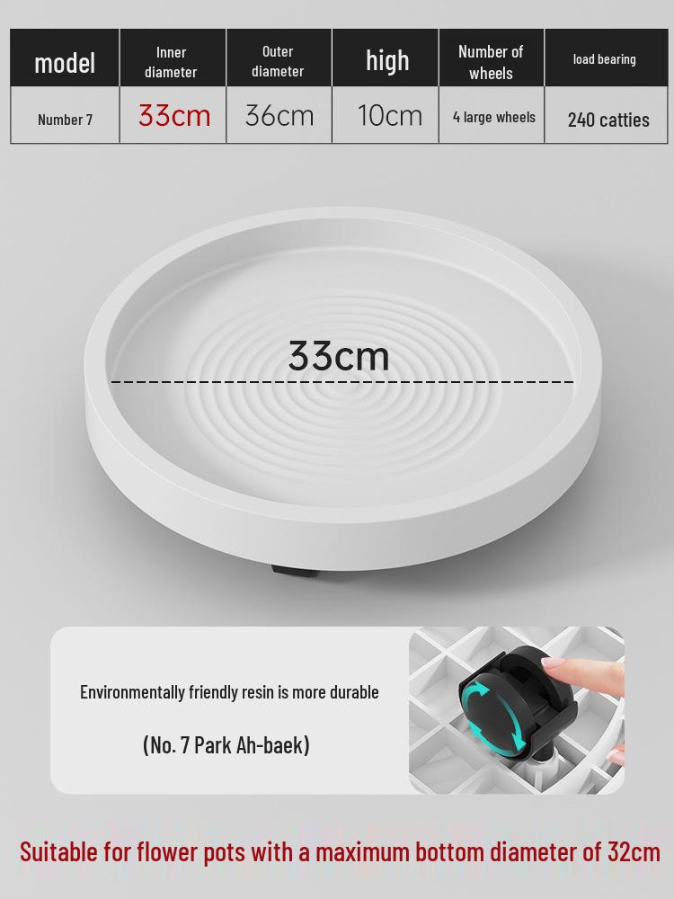 Mobile Flower Pot Tray with Universal Wheels – Green Plastic Plant Base