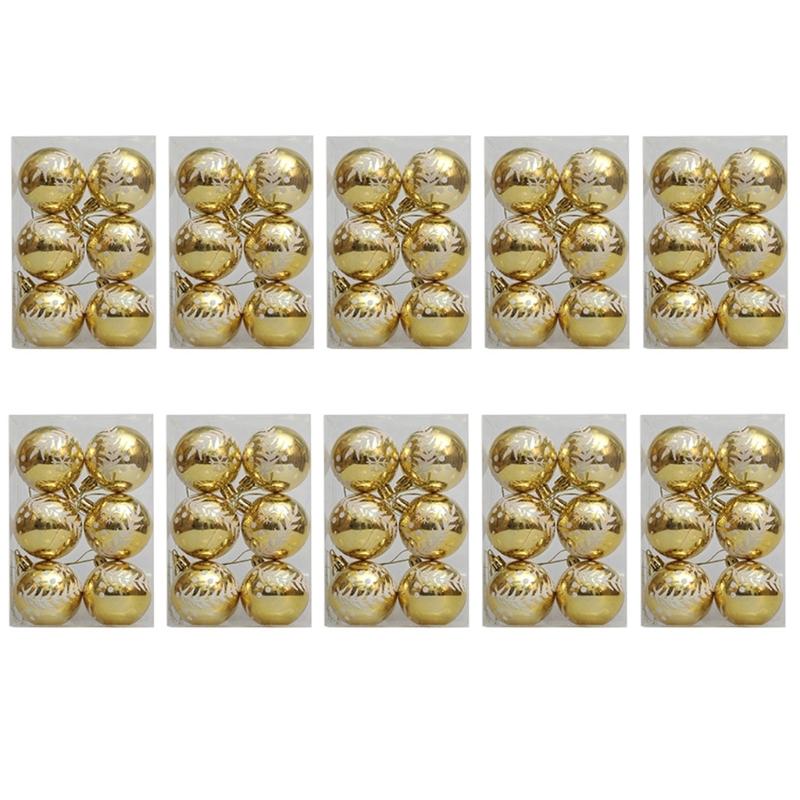 

10 Box Christmas Tree Hanging Baubles Decoration Colorful Decorative Ornament Window and Door Ornament Party Supplies золотий