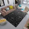 Vintage Black Gothic Skull Damask Halloween Area Rugs Carpet Bedroom Floor Mat Non-Slip Washable Cartoon Doormat Home Decor Rug