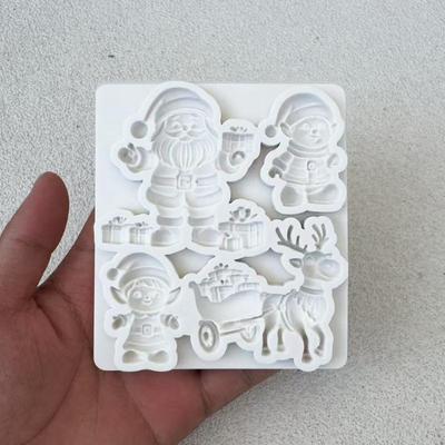 Reni Moș Crăciun Sanie Spiriduș Crăciun Silicon Mucegărie Sugarcraft Mucegărie Copt Cupcake Unelte Decorare Tort Fondant