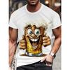 Summer Round Neck 3D Fun Print Top Fashionable Casual Short Sleeved Men's T-shirts