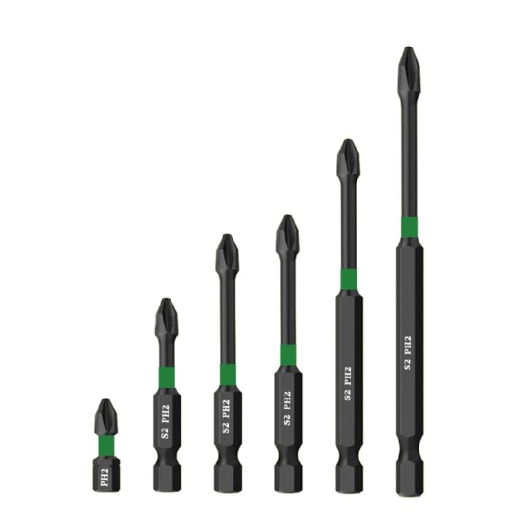 

6Pcs Magnetic Screwdriver Bit Set PH2 Cross Anti Slip 1/4 Inch Hex Shank Power 1